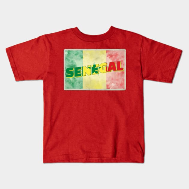 Senegal Vintage style retro souvenir Kids T-Shirt by DesignerPropo